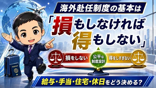 海外赴任制度は「損もしなければ得もしない」を軸に作る